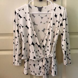 Black and white blouse